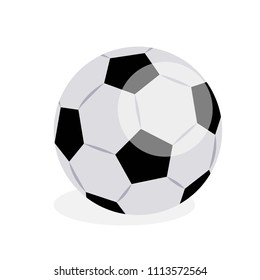 Soccer ball isolated on white background with shadow. Football vector illustration.