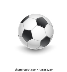 Soccer ball isolated on white. Realistic vector illustration of football. Easy to edit.