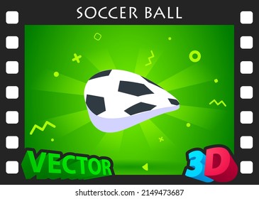 Soccer ball isometric design icon. Vector web illustration. 3d colorful concept