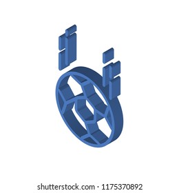 Soccer ball isometric left top view 3D icon