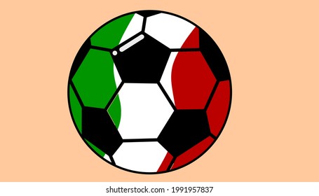 Soccer ball with italy flag pattern