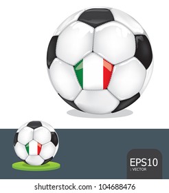soccer ball  italy  flag vector