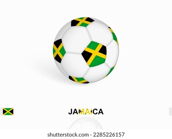 Balón de fútbol con la bandera de Jamaica, equipo deportivo de fútbol. Ilustración vectorial.