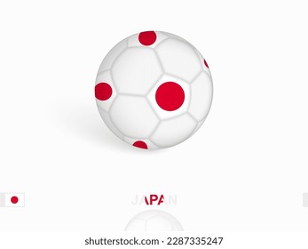 Soccer ball with the Japan flag, football sport equipment. Vector illustration.