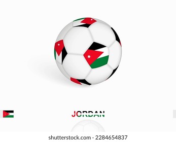 Soccer ball with the Jordan flag, football sport equipment. Vector illustration.