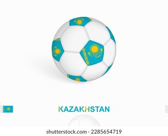 Soccer ball with the Kazakhstan flag, football sport equipment. Vector illustration.