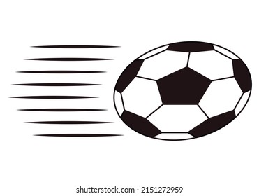 Soccer ball kicked on white background.