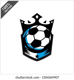 Soccer Ball King Logo Vector	
