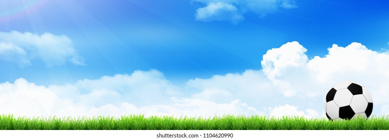 Soccer ball landscape background