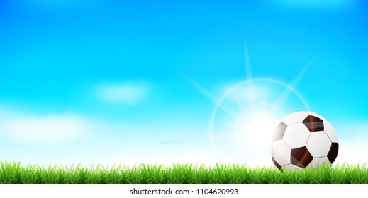Soccer ball landscape background