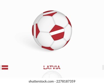 Soccer ball with the Latvia flag, football sport equipment. Vector illustration.