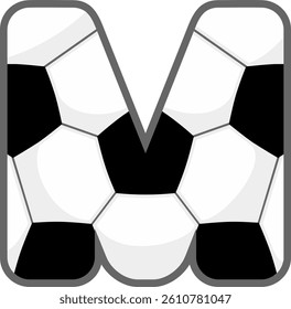 Soccer Ball Letter Vector Element Alphabet M