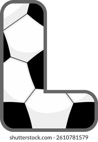 Soccer Ball Letter Vector Element Alphabet L