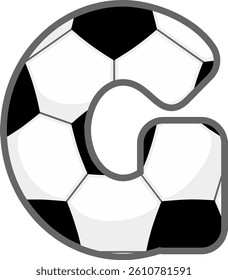 Soccer Ball Letter Vector Element Alphabet G