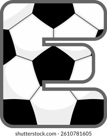 Soccer Ball Letter Vector Element Alphabet E