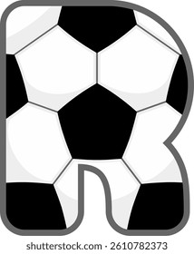 Soccer Ball Letter Vector Element Alphabet R