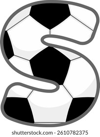 Soccer Ball Letter Vector Element Alphabet S