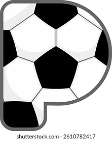 Soccer Ball Letter Vector Element Alphabet P
