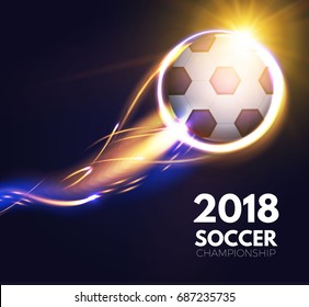Soccer Ball with Light Effects. Vector illustration 