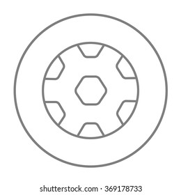 Soccer ball line icon.