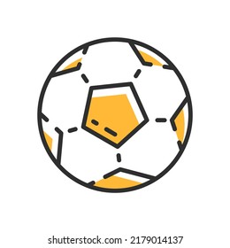 Soccer ball line icon. European football ball logo. Vector illustration