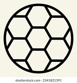 Soccer ball line icon. Football ball outline style pictogram on beige background. Sport and recreation signs mobile concept web design. Vector graphics.