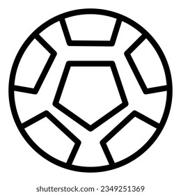 Icono de la línea de pelota de fútbol. Ilustración vectorial de fútbol aislada en blanco. Estilo de esquema de bola de juego diseñado para y aplicación.