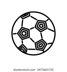 soccer ball, line icon, isolated background