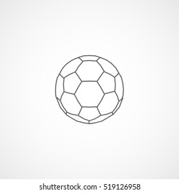 Soccer Ball Line Icon On White Background