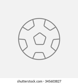 Soccer ball line icon for web, mobile and infographics. Vector dark grey icon isolated on light grey background.