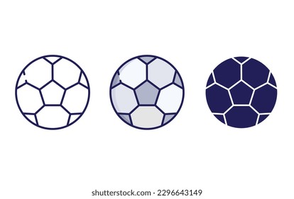 Soccer Ball line and solid illustration icon