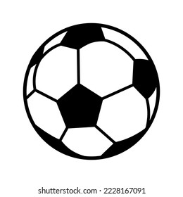 Soccer ball line vector design template and illustration with editable stroke