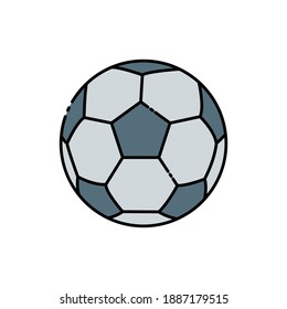 Soccer ball lineal color icon. Simple illustration mobile concept and web design. Vector illustration can be used for topics like sport, entertainment, ball games. Design template vector