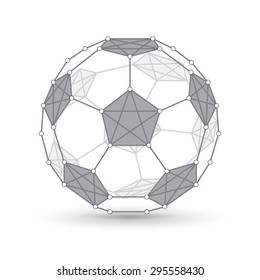 Soccer ball from lines and dots, illustration