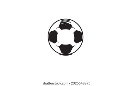 soccer ball logo design black flat on white background