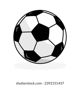 Soccer ball logo. Flat vector illustration in black on white background. EPS 10