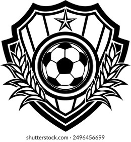 soccer ball logo team with emblem