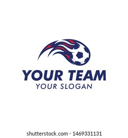 soccer ball logo team with fire