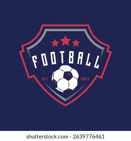 Soccer ball logo for team sports football. Football logo, badge or emblem. Vector illustration.