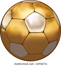 soccer ball made of gold and silver. eps 10