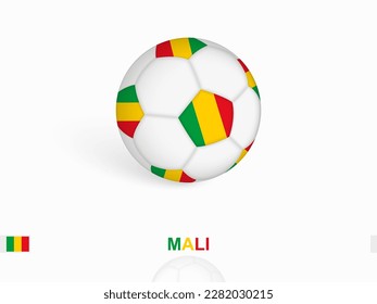 Soccer ball with the Mali flag, football sport equipment. Vector illustration.