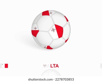 Soccer ball with the Malta flag, football sport equipment. Vector illustration.