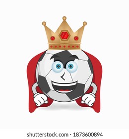The Soccer Ball mascot character becomes a king. vector illustration