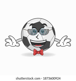 The Soccer Ball mascot character becomes a businessman. vector illustration