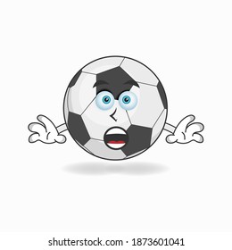 Soccer Ball mascot character with shocked expression. vector illustration