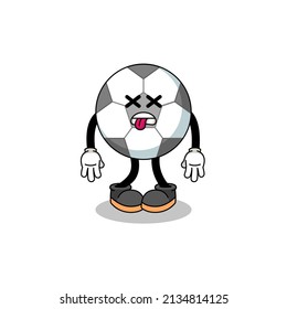 soccer ball mascot illustration is dead , character design