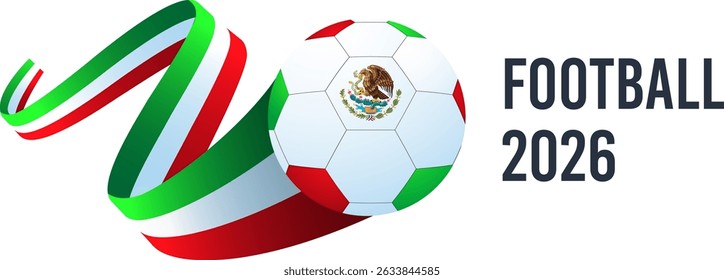 Soccer ball with Mexico flag vector design