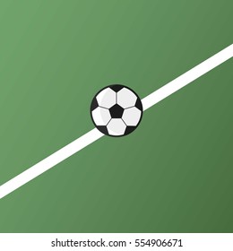 Soccer Ball in the Middle of the Field Grass. Isolated.