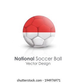 Soccer ball of Monaco over white background