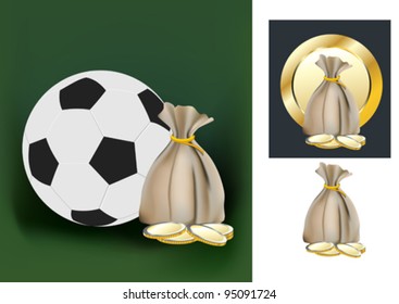 soccer ball and the money bag